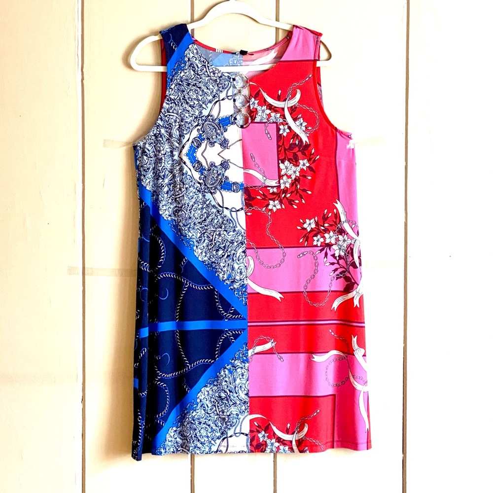 MSK Baroque Print O-Ring Shift Dress